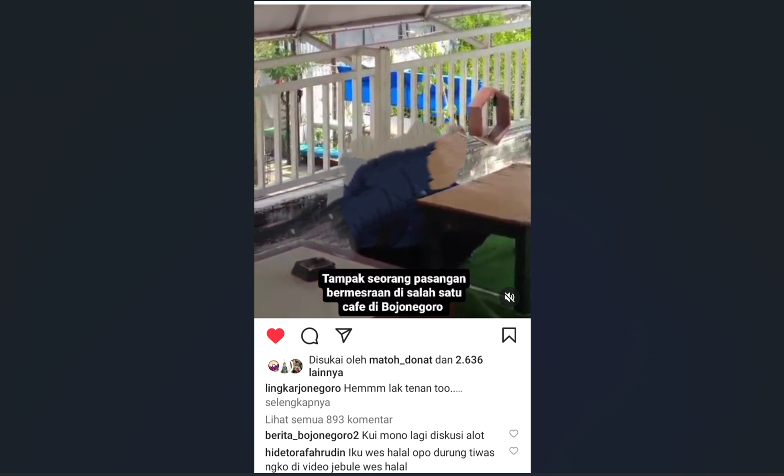 Heboh!! Video Mesum Pasangan Muda dan Mudi di Salah Satu Kafe di Bojonegoro